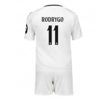 Real Madrid Rodrygo Goes #11 Koszulka Podstawowa dzieci 2024-25 Krótki Rękaw (+ krótkie spodenki)